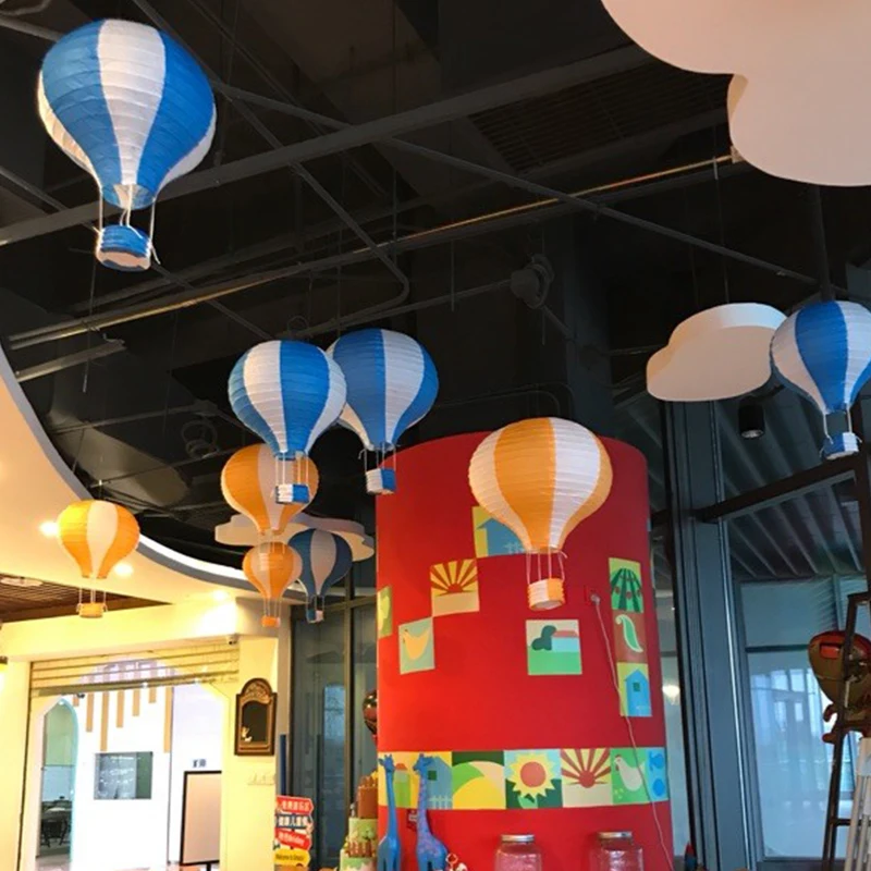 

Children Birthday Venue Lantern Decorations Hallway Living Room Ceiling Hot Air Balloon Paper Lantern