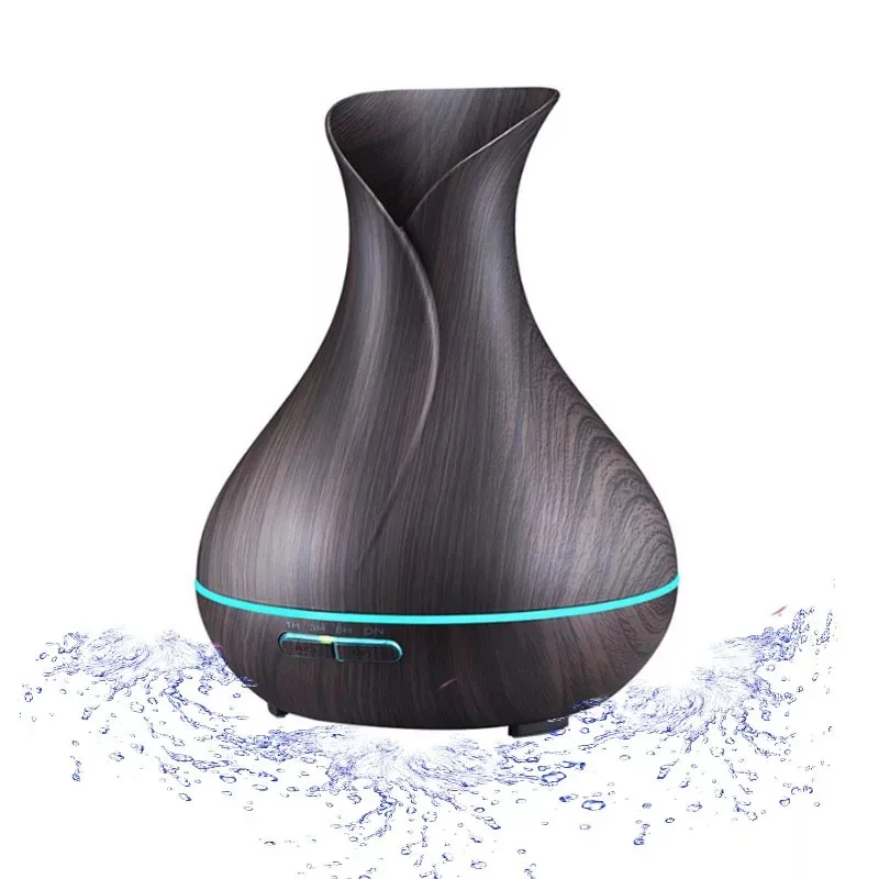 

400ML Essential Oil Aroma Diffuser Ultrasonic Air Humidifier With Wood Grain 7 Color LED Light For Home Aromatherapy Diffuser