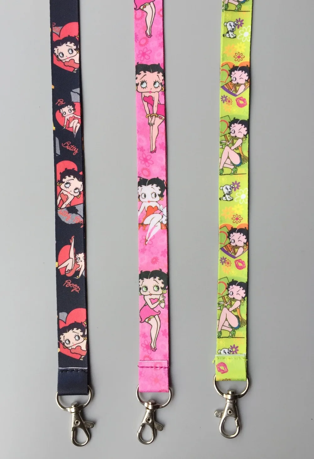

New 1pcs Cartoon Betty women Key Lanyard Badge ID Cards Holders Neck Straps with Keyring Gifts Party Favors