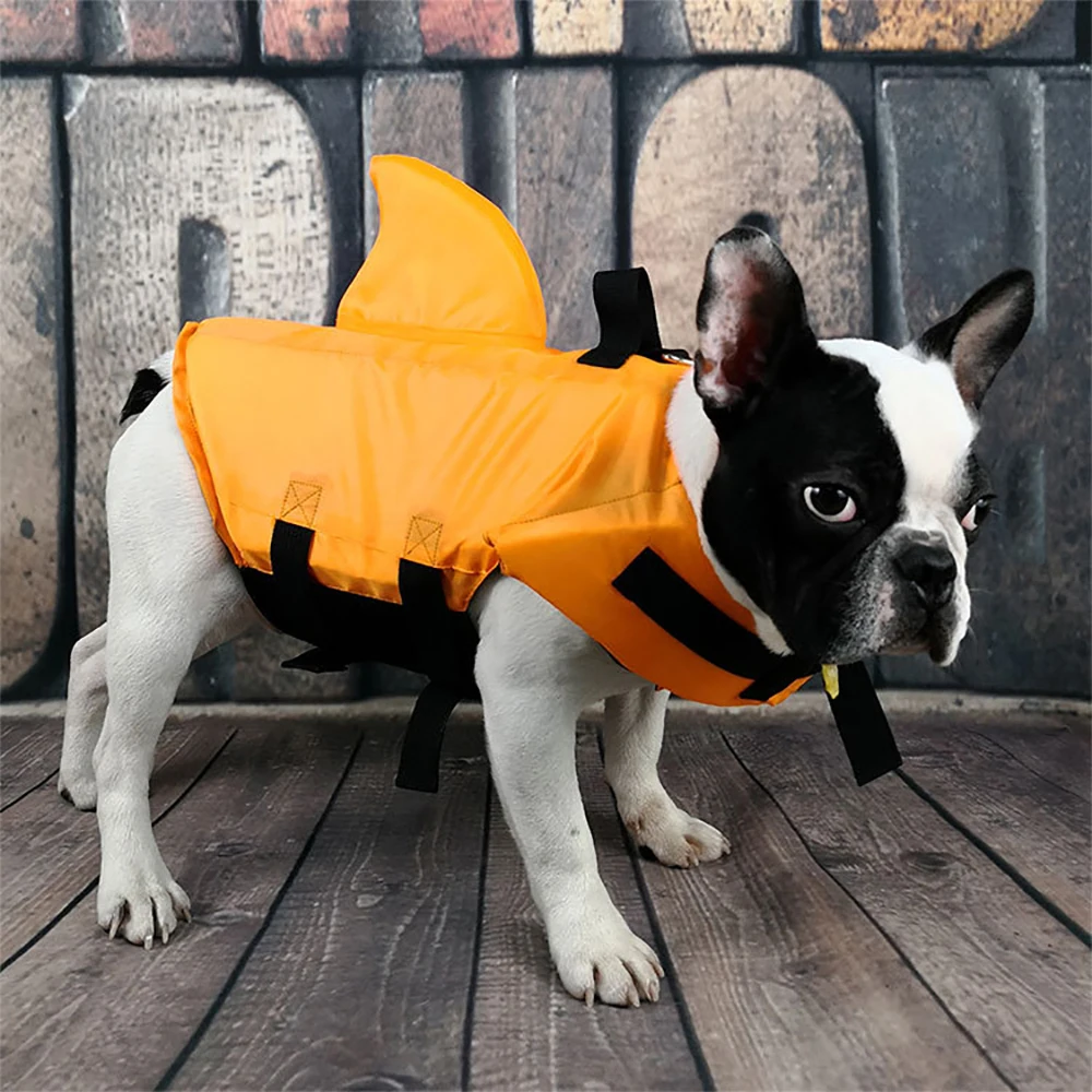 Спасательный жилет для собаки Лето Акула спасательный жилет для домашнего животного для маленьких для средних и больших собак защитная одежда жилет для собак Домашние животные безопасность плавательный костюм