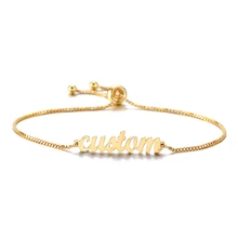 Nombre personalizado, pulseras para mujer para hombre de plata pulseras de oro gitana joyeria autismo lindo brazalete de la barra del Partido de la joyería