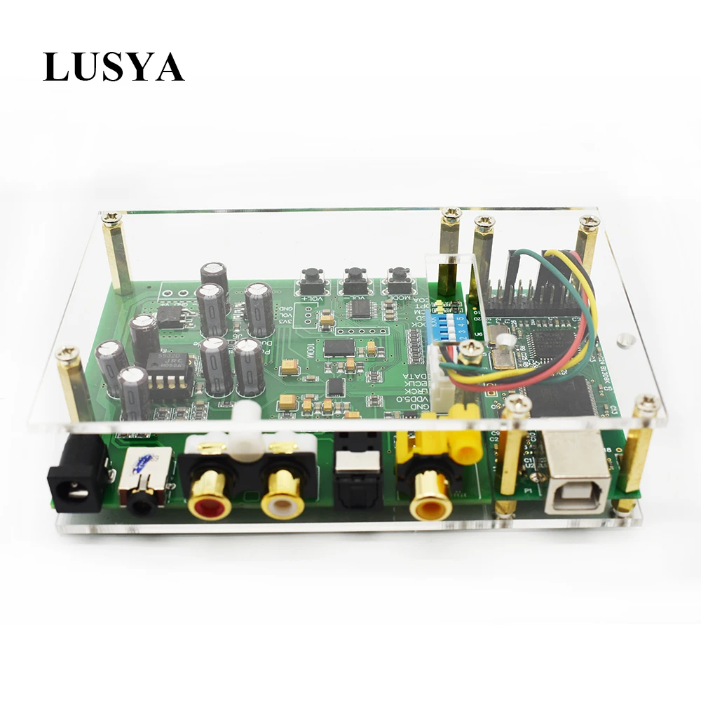 Lusya ES9038Q2M DSD I2S SPIDF декодер плата amanero USB DAC аудио усилитель с акриловым листом
