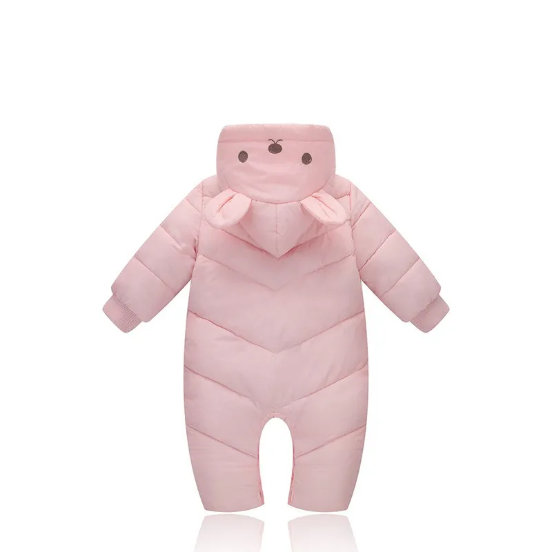 COOTELILI 65-100cm Cute Bear Ear Baby Romper Winter Warm Newborn Boy Girls Clothes Costume Jumpsuit Infant Clothing Pink Blue (1)