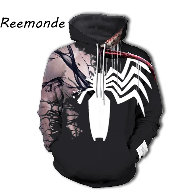 

New Venom Hoodie Spiderman Men Mens Hoodies Sweatshirt Cool Spider-man Print 3d Hip Hop Pullover Hooded Clothes Streetwear Tops
