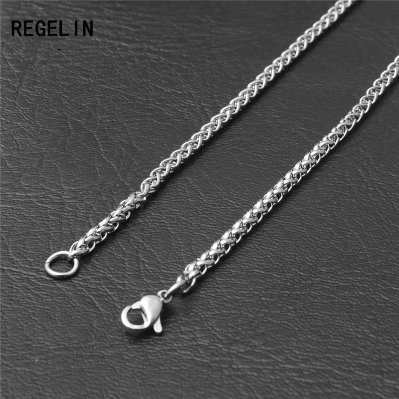 Regelin 50/60/70/80 см Длина Нержавеющая сталь цепи карабины простой цепи Цепочки и ожерелья для Для мужчин Вечерние