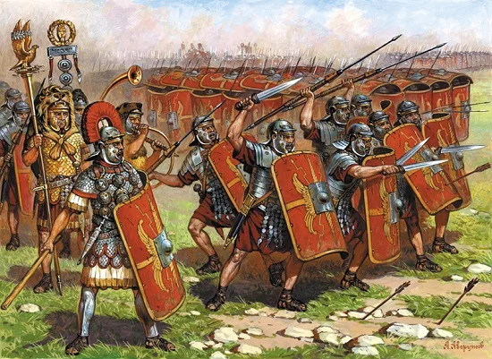 

Soldier Rome imperial infantry (BC I- ad II) 1/72 The infantry phalanx (also called turtle siege array) Assemble Model