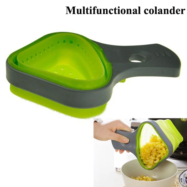 5pcs Eco friendly Silicone Strainer Drain Noodles Pasta Scoop Vegies