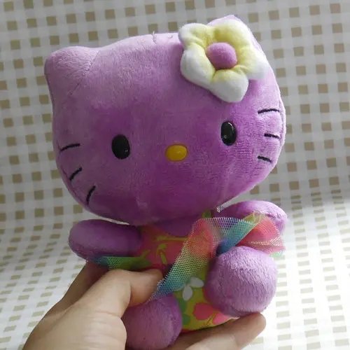 

IN HAND HELLO KITTY CAT KITTY KT hawaii purple 6" 15cm VERSION Stuffed Animal PLush doll