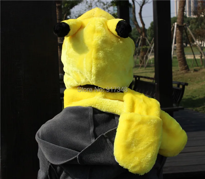 Зимняя теплая шапка с животными из мультфильмов шарф перчатки персонаж Pika