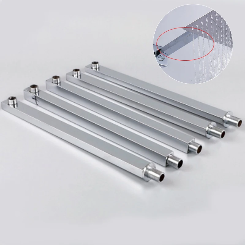 

40CM Stainless Steel Waterfall Shower heads Rainfall Shower Head Rain Shower Top spray shower into wall tube accessories
