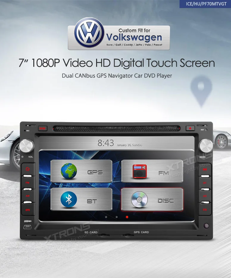 Discount 7" Special Car DVD for Volkswagen Bora 2001-2008 & Jetta 1997-2010 & Polo 2002-2008 & Passat 2000-2009 & Golf 2004-2006 3