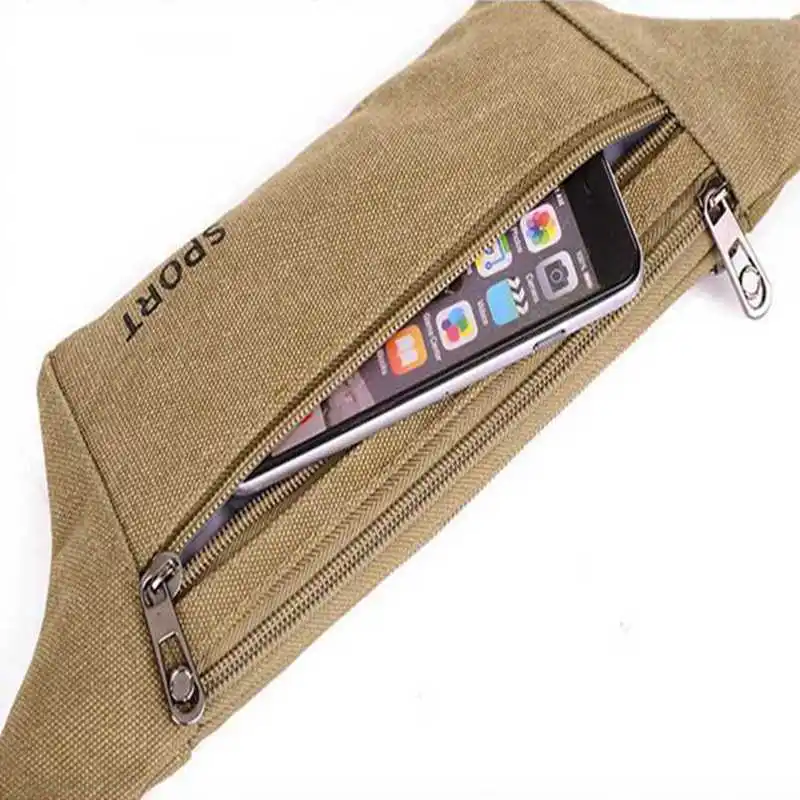 

Fashion canvas mobile phone pocket casual invisible anti-theft personal men and women pockets travel riding backpack