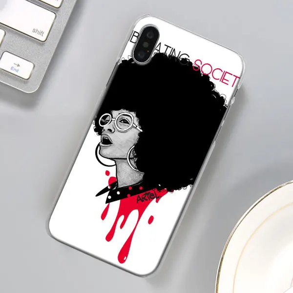 Черная девочка меланин Poppin queen чехол для телефона для Apple iPhone X XR 7 8 Plus 6 6s Plus XS MAX 11 Pro Max SE чехол для телефона Coque - Цвет: 02