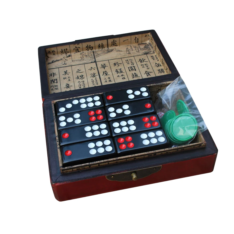 

Hot Pai Gow Domino Game Version Classic Wooden Standard Folding Chess Dominoes Set Puzzles Family Entertainment Gift Board Games