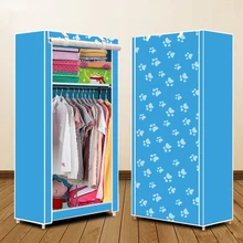 Нетканый шкаф сочетание общий Простой корейский гардероб единый шкаф пыленепроницаемый небольшого гардероба пыли