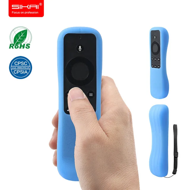 Чехол для Amazon Fire tv 4K Stick с Alexa Voice дистанционный контроль силикон чехол SIKAI - Цвет: blue only case