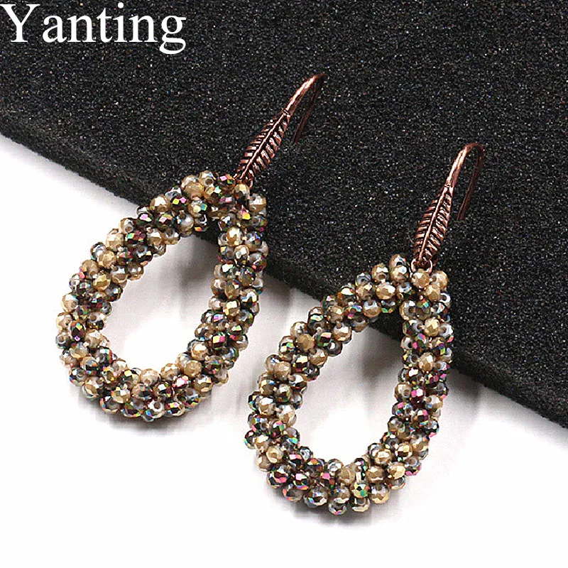 

Yanting Handmade Water Drop Earrings For Women Crystal Beads Female Brincos Long Earrings Boho Vintage Statement Earrings 0245
