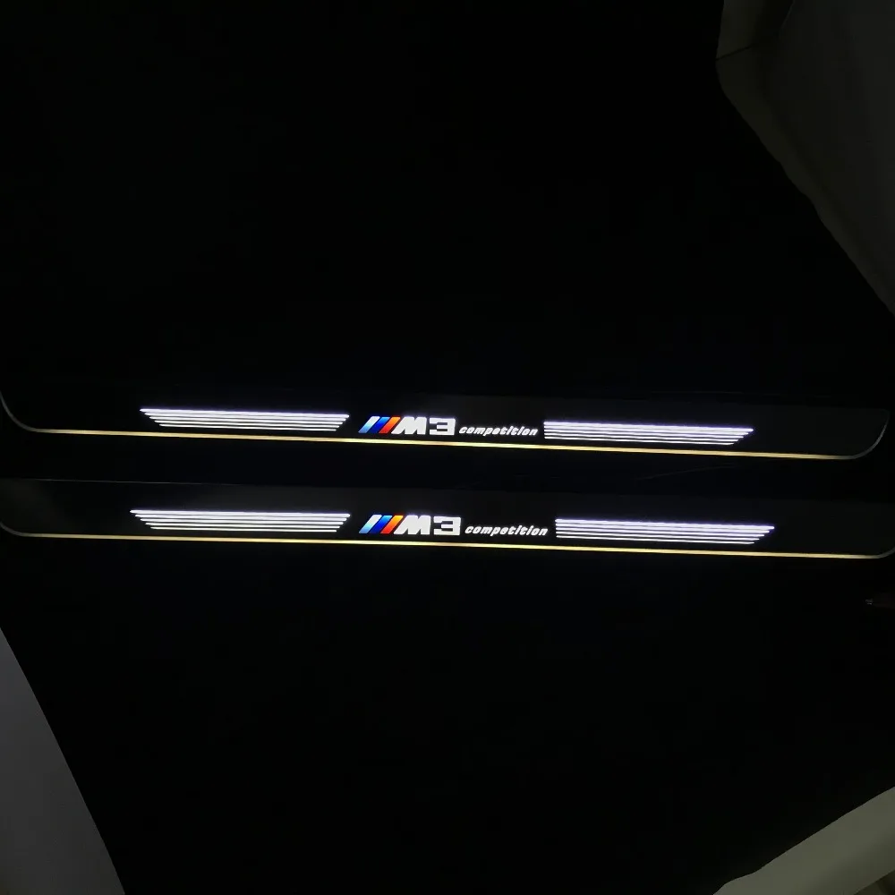 

led moving door scuff overlay linings dynamic door sill plate for BMW M3