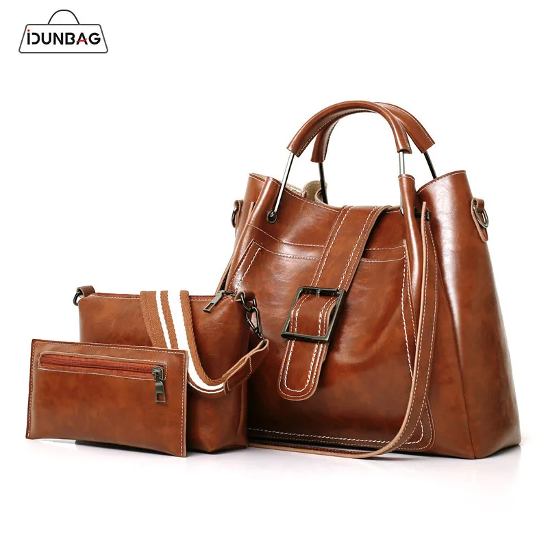 

3Pcs Handbags Set Large Capacity Shoulder Tote Pu Leather Women Bags Wide Strap Crossbody Bags For Women Cultch Purse Ladies Sac