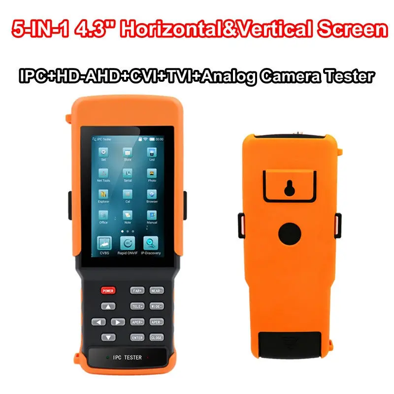  Free shipping!IPC-9300 4.3"Horizontal Vertical IPC+HD-AHD+CVI+TVI Camera Monitor CCTV Tester 