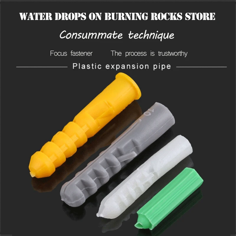 

Plastic expansion pipe M6 M8 M10 M12 M14 rubber plug plastic pipe nylon column expansion screw anchor plug for curtain 2018 hot