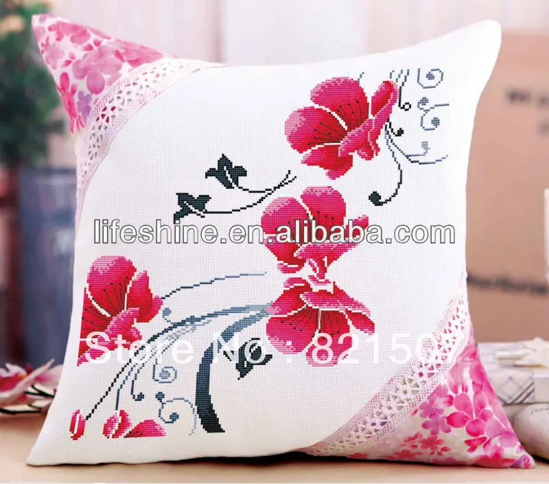 textile fabric cross stitch cushion cover artworks em de no AliExpress