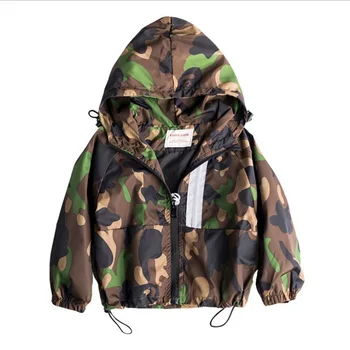 

2018 Spring autumn New baby Boys Camouflage Jackets Children Military Uniform Hooded Coat Kids Casual Clothes Windbreaker