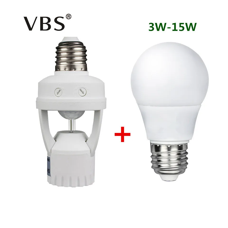 220V LED Bulbs E27 15W 12W 9W 7W 5W 3W Led Bulb With Motion Sensor Lamp Base E27 Globe Bases Motion Sensor Light Bulb 220V ledgle 7w led bulb smart motion sensor light bulb indoor outdoor e27 bulb with motion detector wide beam angle daylight white