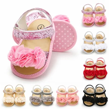 

First Walkers Soft Sole Shoes Newborn Girls Boys Flower Sequins newborn baby booties baby shoes girl cute