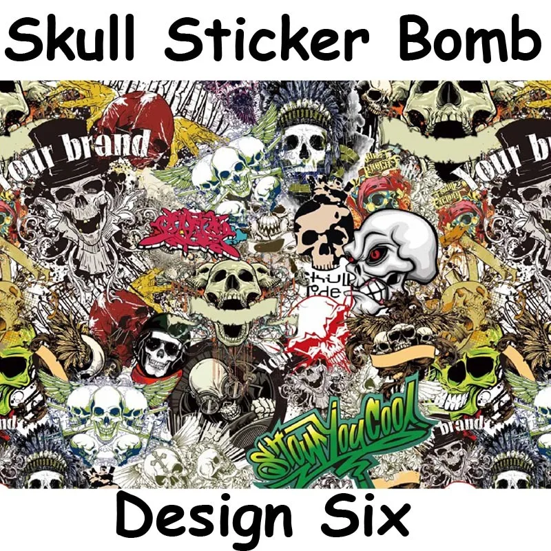 skull heads stickerbomb vinyl wrap air bubble free sticker bomb sticker bomb vinyl sheet