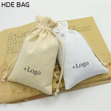 Хлопок Сумка для упаковка ювелирных изделий/макияж/подарок/Свадебные/вечерние/хранения/волос/обуви и сумок Drawstring пыле мешки напечатать логотип