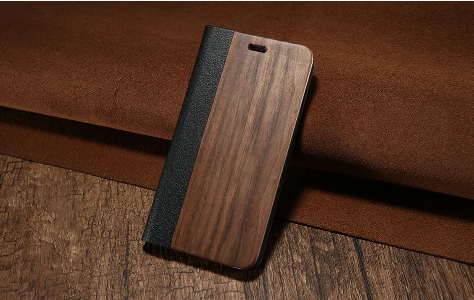 Wooden Flip Leather Case For Iphone 6 6S Plus Cover 1 (11)