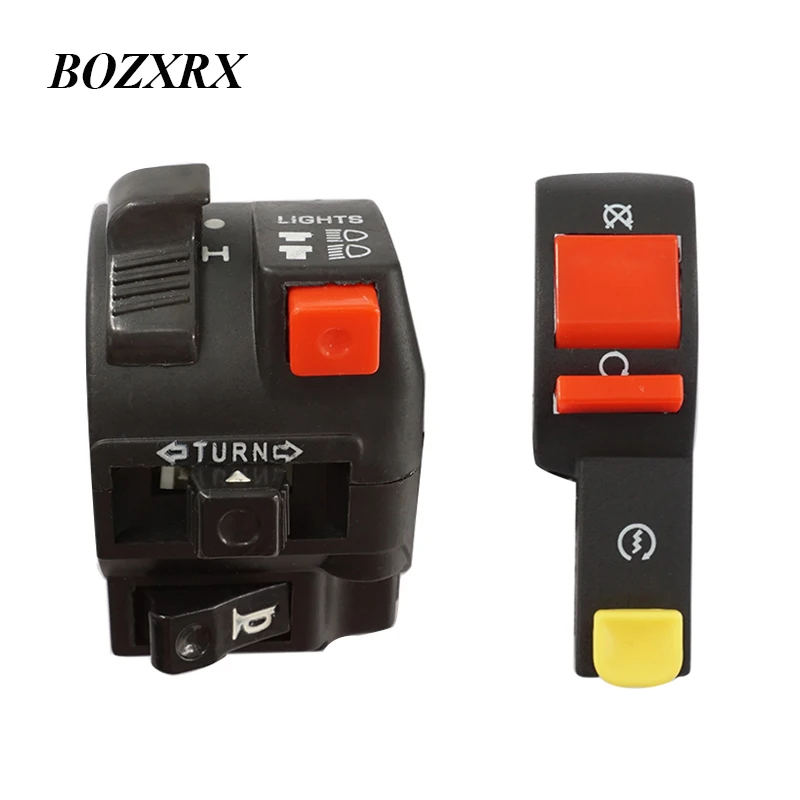 

BOZXRX 1Set Motorcycle Switch Handlebar Electric Starter & Stop ATV On-Off Button Flameout Switch Scooter Handle Switch Turn