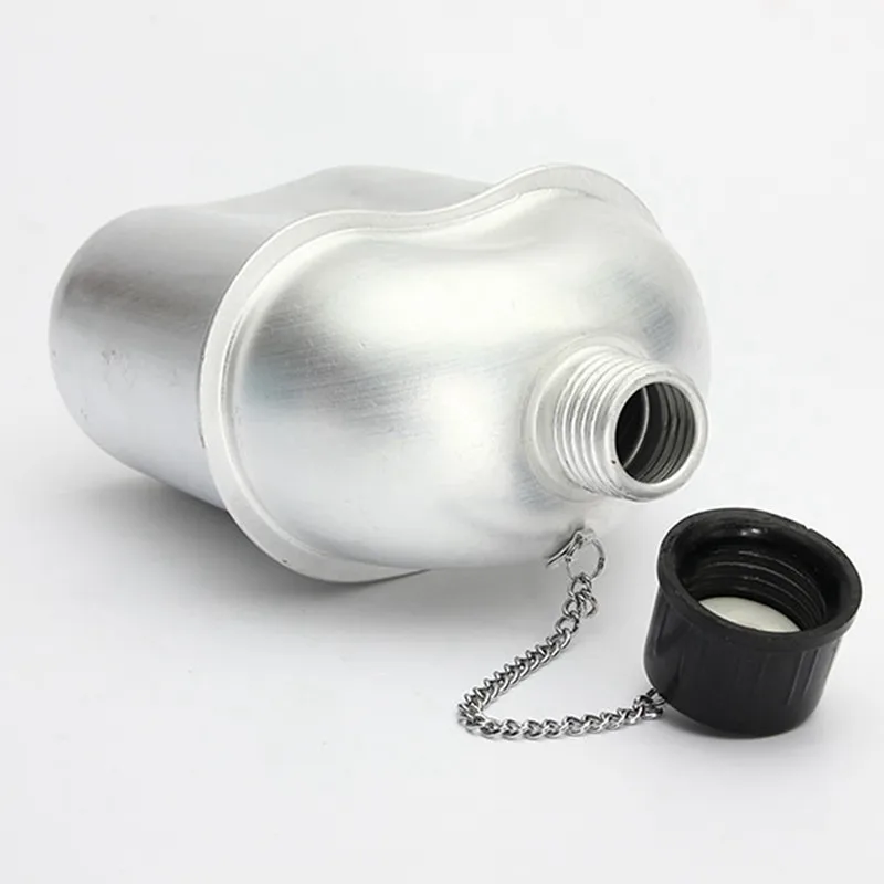 800 mL deporte al aire libre militar de aluminio de la botella de agua de acero inoxidable cantina jarra + verde del ejército de tela cubierta Camping Picnic vajilla