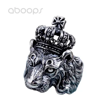 

Vintage Solid 925 Sterling Silver King Royal Lions Crown Ring Jewelry for Men Size 8.5 9 10 11 11.5