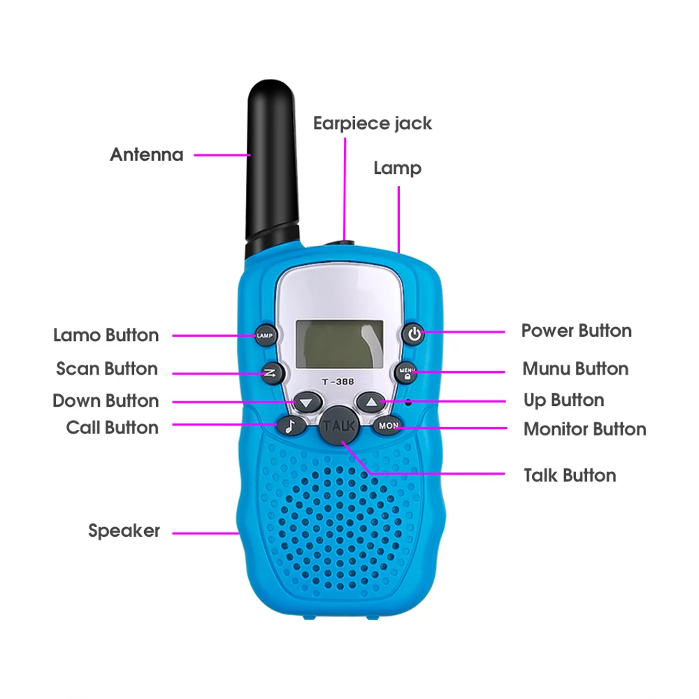Bundwin 2 шт. мини радиокоммуникатор Walkie Talkie детская Портативная радиостанция RT388 0 5