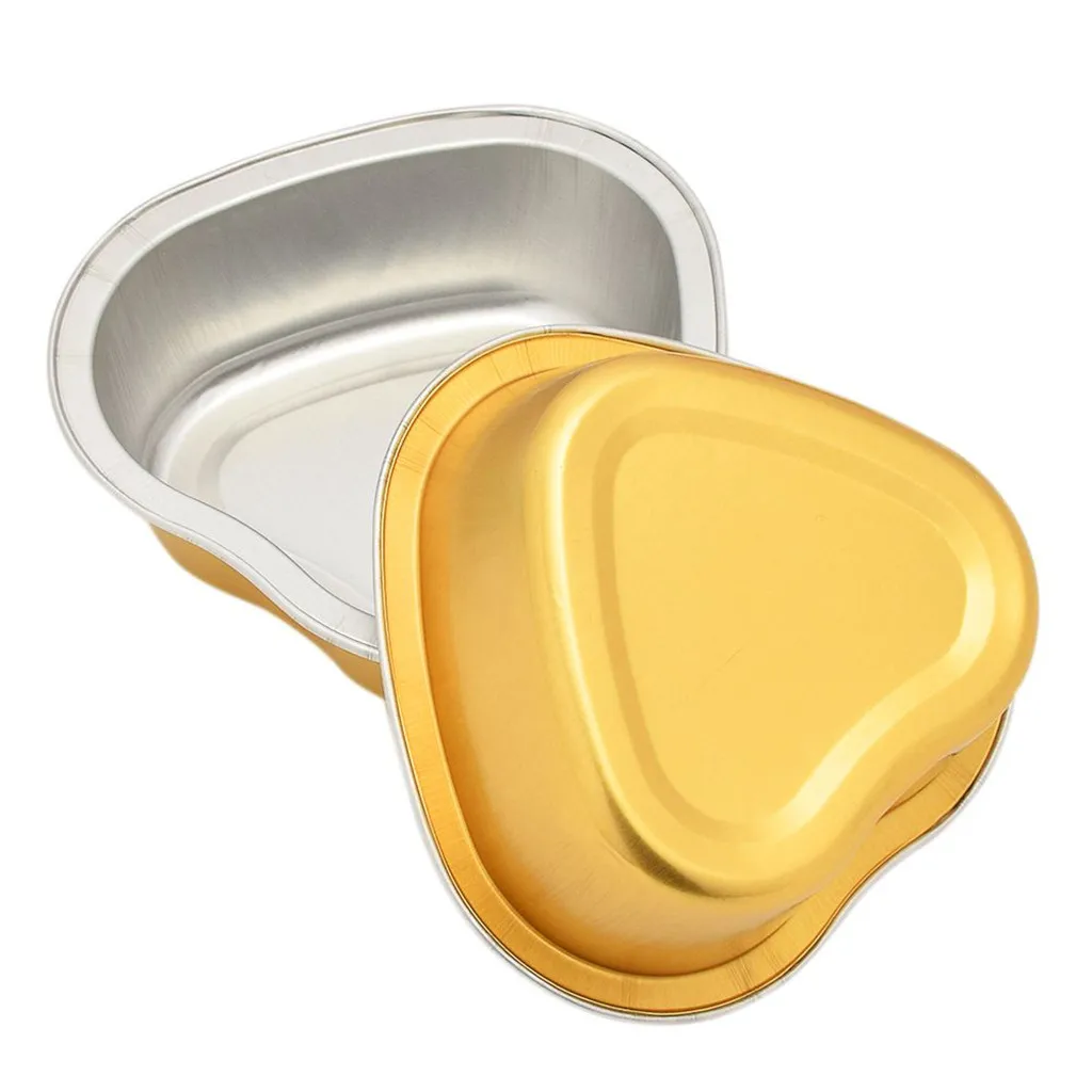 10 Pieces Gold Heart-Shaped Aluminum Foil Melting Hair Remove Wax Small Bowl Bean Depilatory Cream Bowl Waxing Pellet New