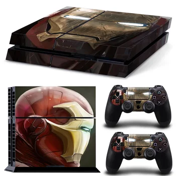 

Free drop shipping for robot face design decals for Sony PS4 Console + 2PCS Controllers Skin Sticker #TN-P4-10226