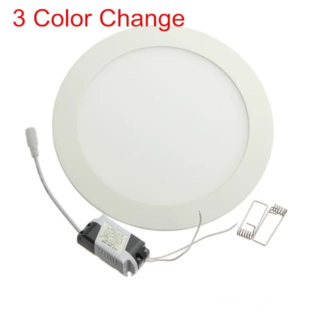 

Ultra Thin Recessed 3 Color Changeable Led Panel Downlight 4w 6w 9w 12w 15w 18w Round LED Ceiling lamp AC85-265V LED Panel Light