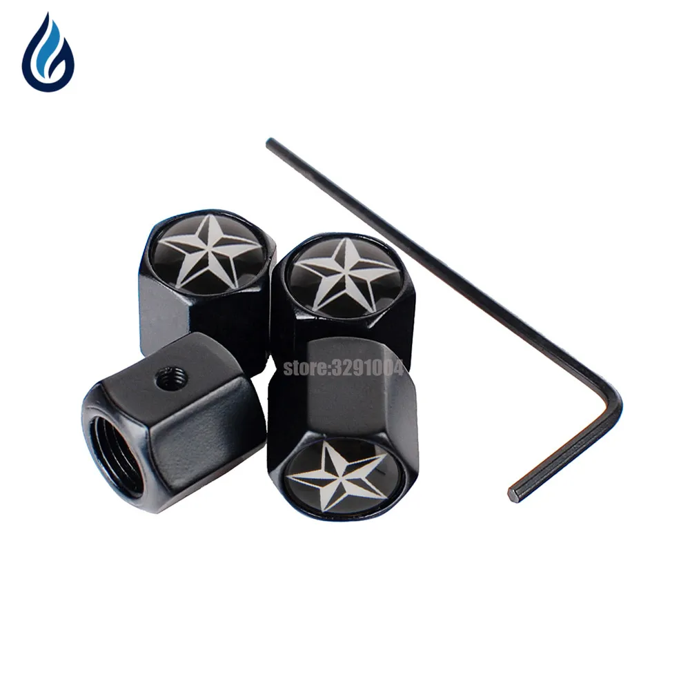 

Universal Star Car Wheel Tire Valve Stems Caps Anti-Theft Cover For Audi A4 B8 Renault Megane 2 Opel Astra G Vw Golf 7 Bmw E30