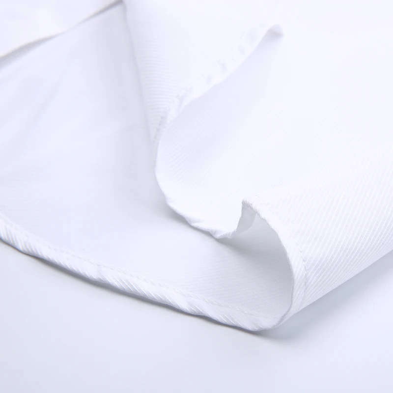 Летняя мужская белая Базовая рубашка с коротким рукавом с одним нагрудным карманом, приталенная деловая официальная однотонная/саржевая/Однотонная рубашка