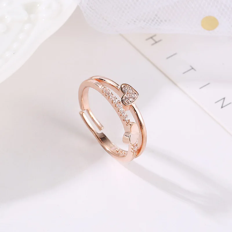 Кольца в форме сердца для женщин, регулируемые, уникальные, простые, Bijoux Love, свадебные ювелирные изделия, женское кольцо, Anel Anillos, аксессуары, подарок