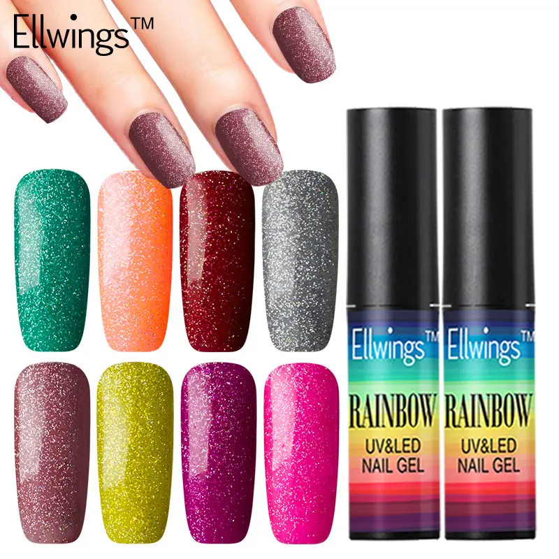 Ellwings 1 шт. Радужный неоновый цвет УФ лампа для геля лак ногтей отмачиваемый гель