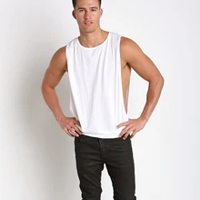 Человек Чистый хлопок тонкий сексуальный Холтер Топ для спорта и отдыха Танк