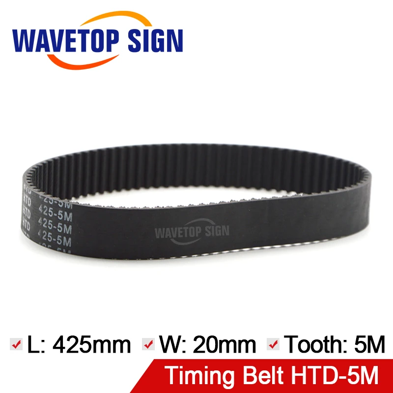 

WaveTopSign Rubber Timing Belts HTD-5M Industrial Timing Belt Length 425mm Width 20mm 5M Tooth