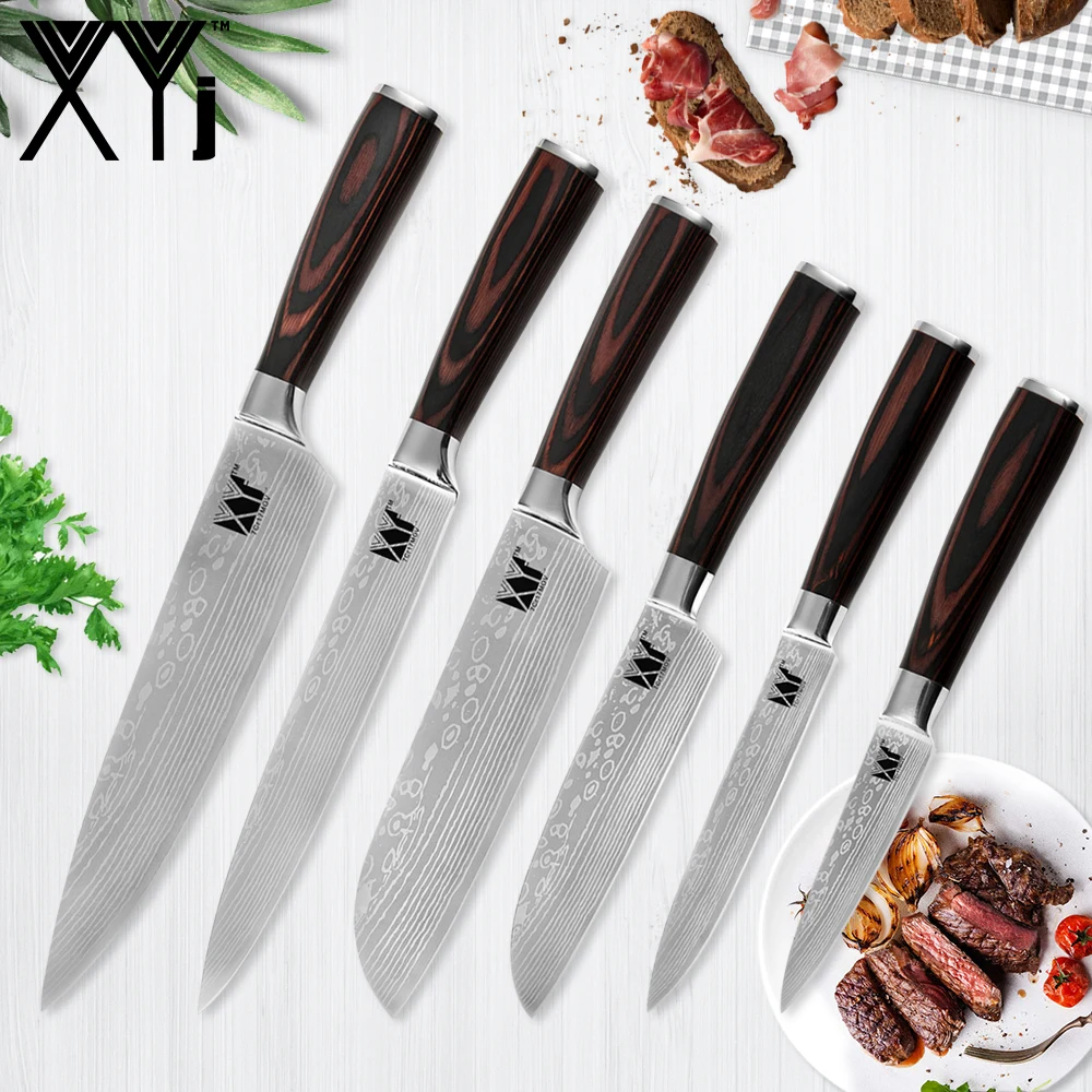 

XYj Kitchen Stainless Steel Knife Set 3.5'' 5'' 7'' 8'' Chef Slicing Santoku Utility Paring Knife Cooking Tool Accessories