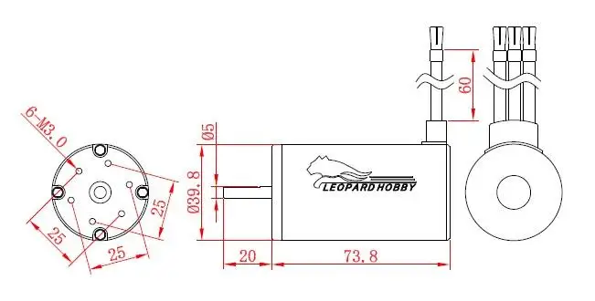 Леопард LBP4074 LBP4274 2000KV 2150KV 2200KV 4 полюса Inrunner бесщеточный мотор для 1000 мм RC лодки