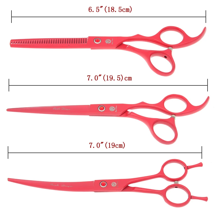 Фиолетовый дракон 7," профессиональные ножницы для домашних животных для ухода за собакой японский 440c животных прямые и истончение и изогнутые ножницы LZS0377