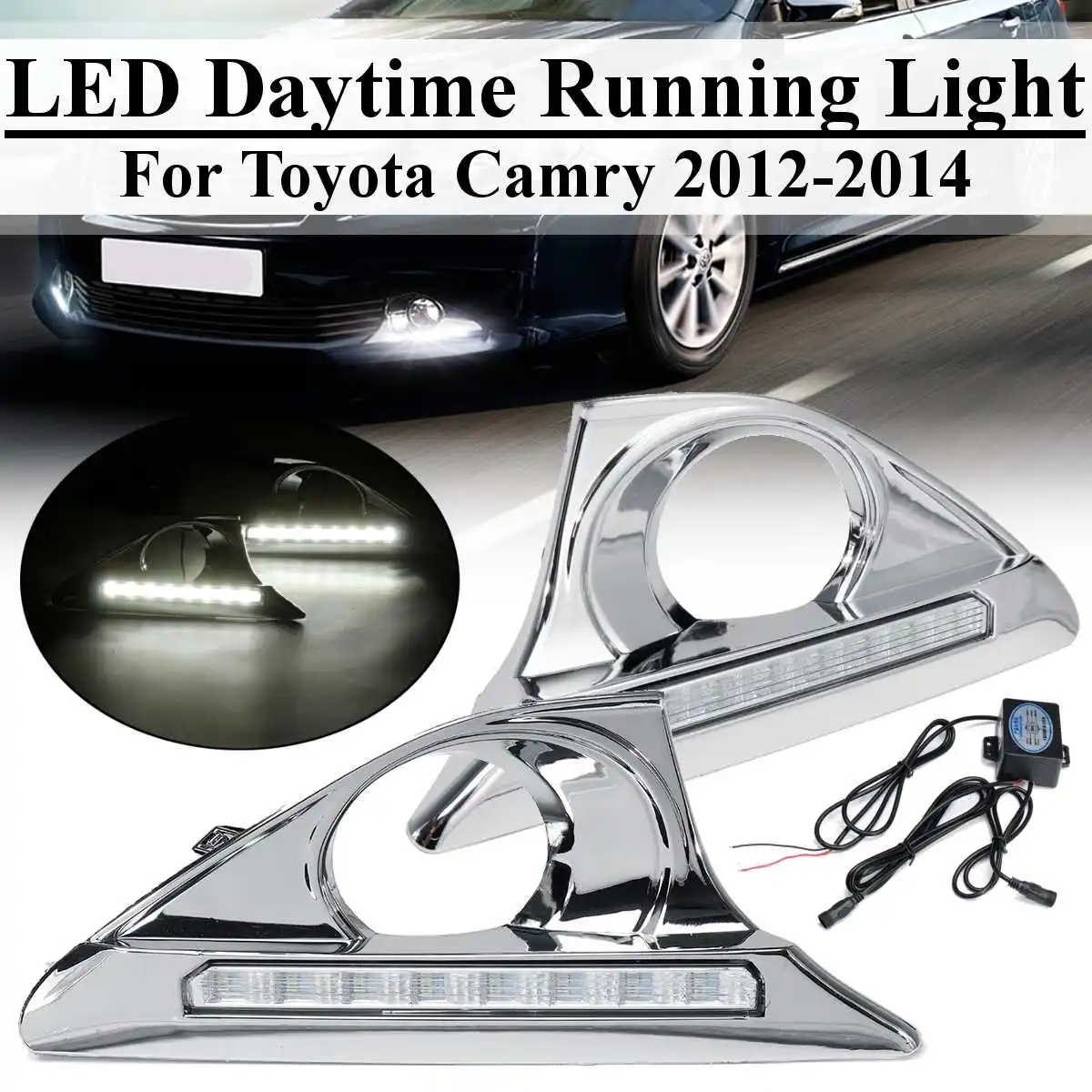 Led Drl для Toyota Camry 2012 2013 дневной ходовой светильник Drl передний бампер водительская противотуманная фара Дневной светильник головной светильник аксессуары