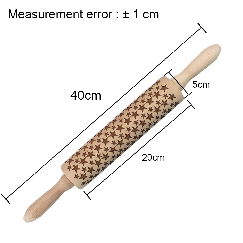 Более глубокая качественная деревянная Скалка с гравировкой в рулоне Рождественская Кондитерская выпечка ролик для теста тиснение помадки Скалки Rouleau